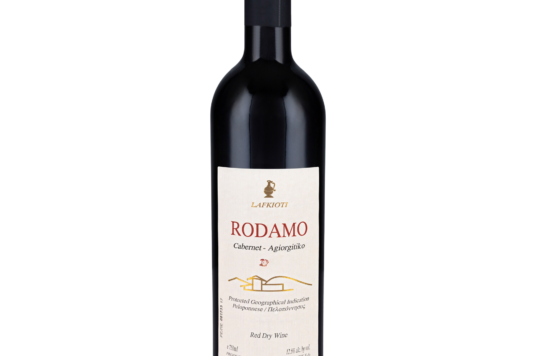 greckie wino czerwone wytrawne Rodamo w ciemnej butelce